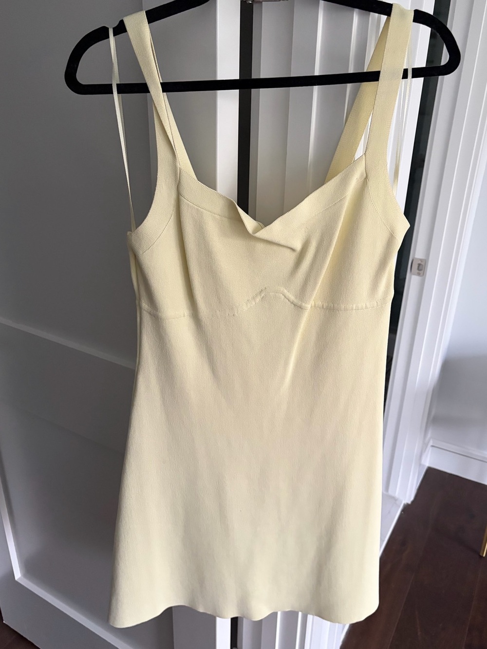 Zara Soft Yellow Sleeveless Knit Dress